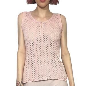 VTG Y2K Coquette Babydoll Knit Calvin Klein Tank Top 2000s